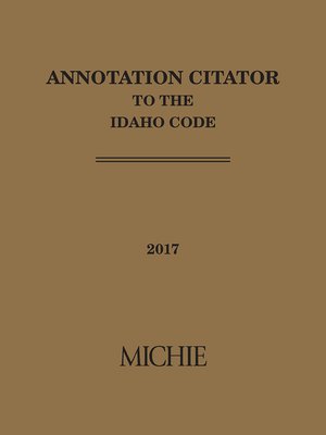 cover image of Idaho Code Citator